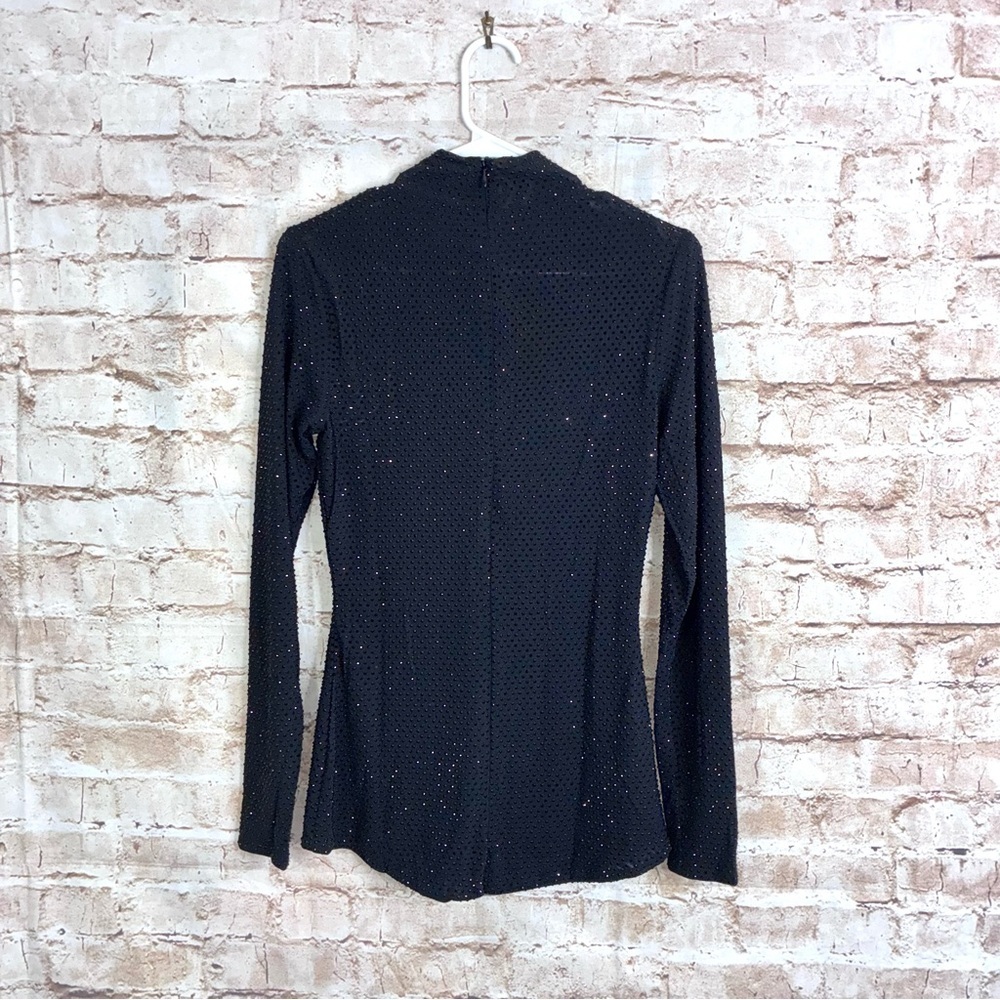 Naked Wardrobe Crystal Turtleneck Romper in Black Size Large NEW - Picture 7 of 10